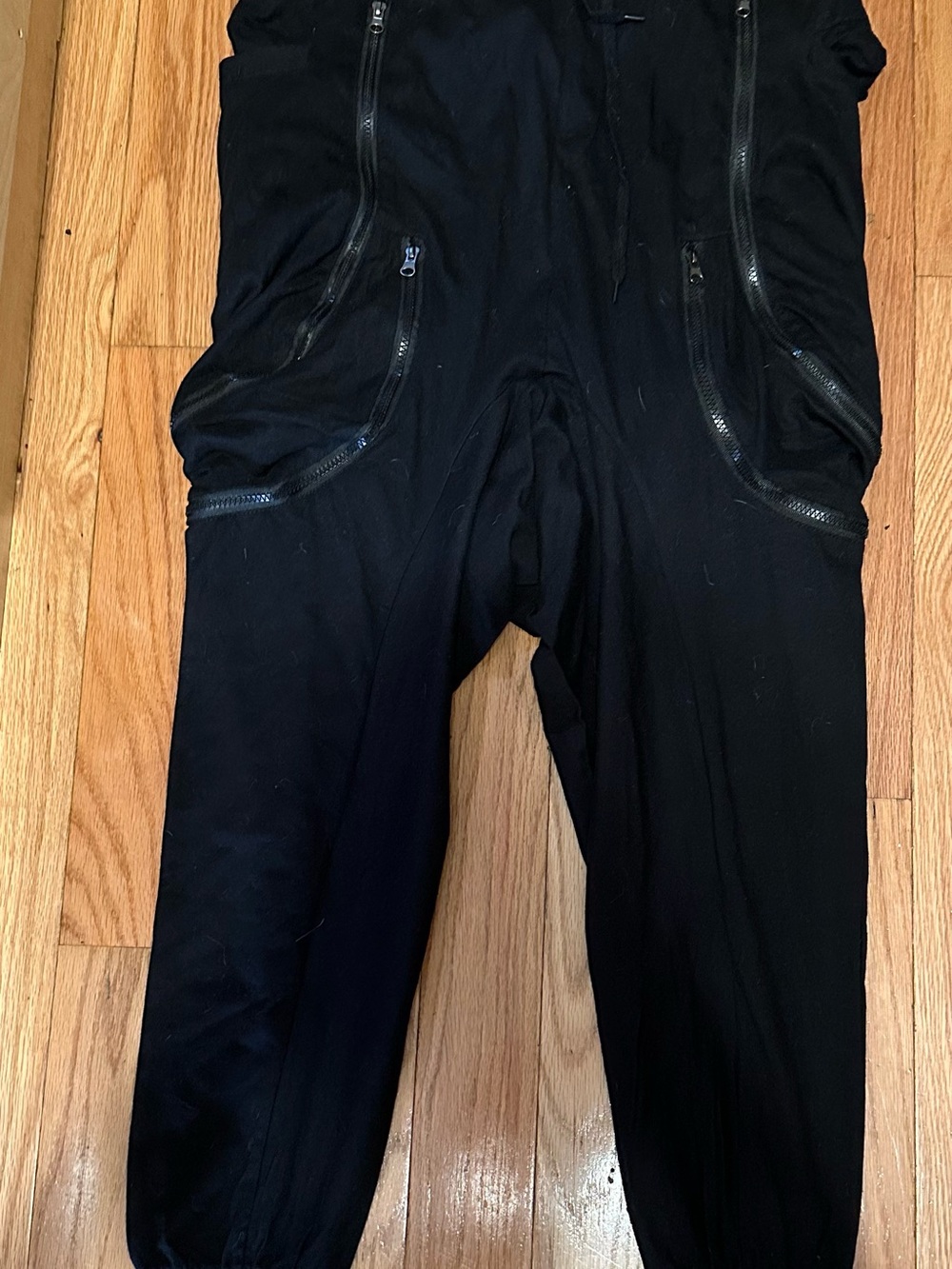 Men's Black Zip-Pocket Jogger Pants